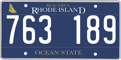 RI license plate 763189