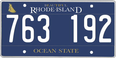 RI license plate 763192