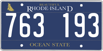 RI license plate 763193