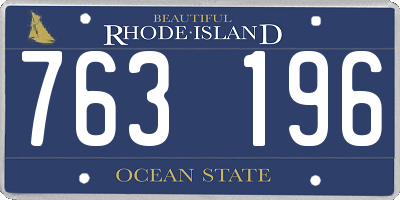 RI license plate 763196
