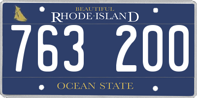 RI license plate 763200
