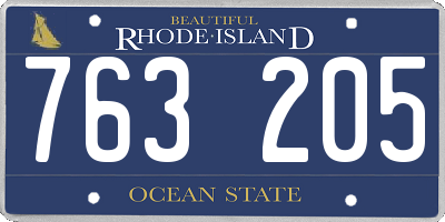 RI license plate 763205