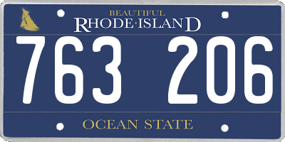 RI license plate 763206