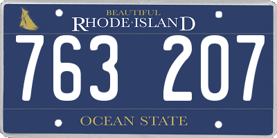 RI license plate 763207