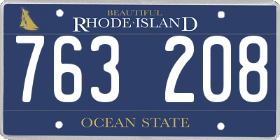 RI license plate 763208