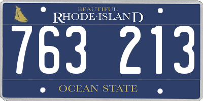 RI license plate 763213