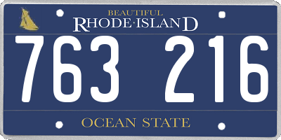 RI license plate 763216