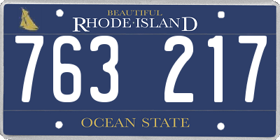 RI license plate 763217