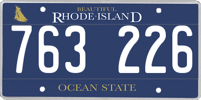 RI license plate 763226