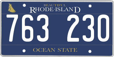 RI license plate 763230