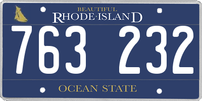 RI license plate 763232