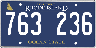 RI license plate 763236
