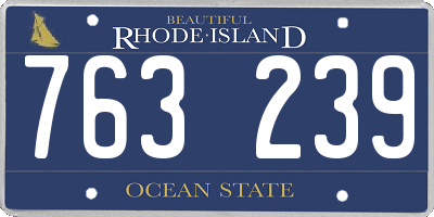 RI license plate 763239