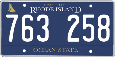 RI license plate 763258