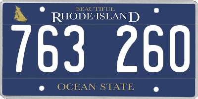 RI license plate 763260