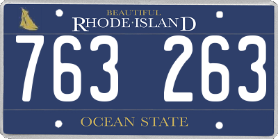 RI license plate 763263