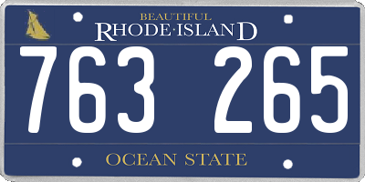 RI license plate 763265