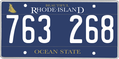 RI license plate 763268