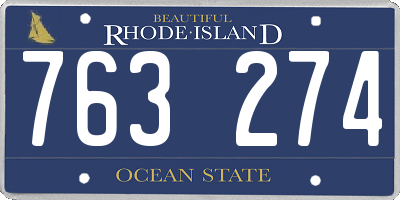 RI license plate 763274