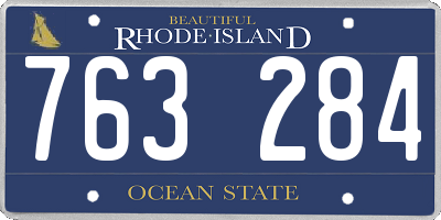 RI license plate 763284