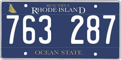RI license plate 763287
