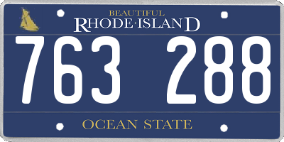 RI license plate 763288