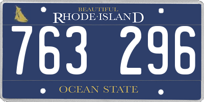 RI license plate 763296