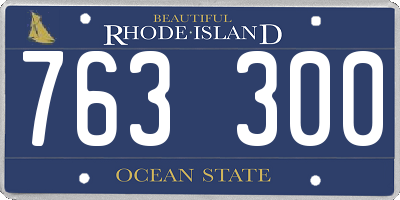 RI license plate 763300