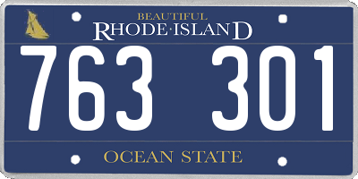 RI license plate 763301