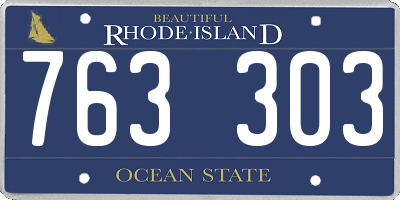 RI license plate 763303