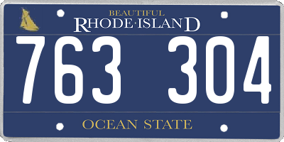 RI license plate 763304