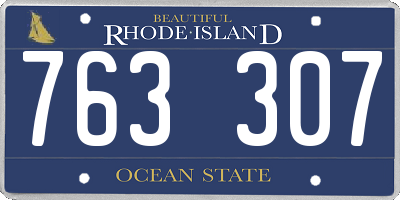 RI license plate 763307
