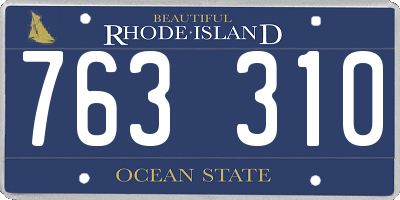 RI license plate 763310