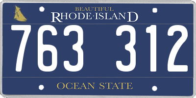 RI license plate 763312
