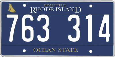 RI license plate 763314