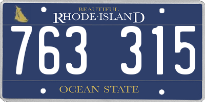RI license plate 763315