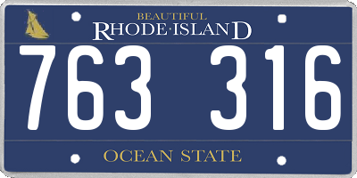 RI license plate 763316