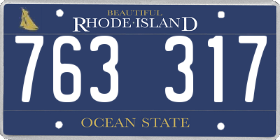 RI license plate 763317