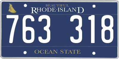 RI license plate 763318