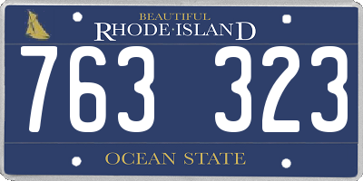 RI license plate 763323