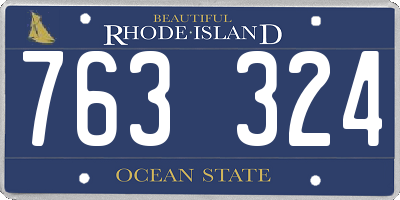 RI license plate 763324