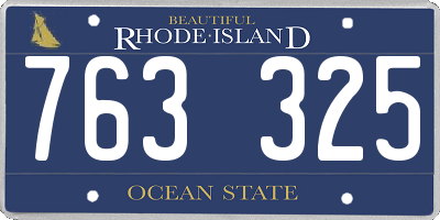 RI license plate 763325