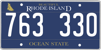 RI license plate 763330
