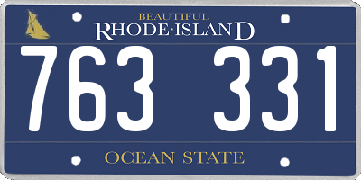 RI license plate 763331