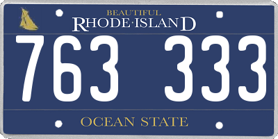 RI license plate 763333