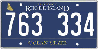 RI license plate 763334