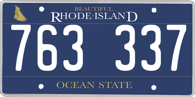 RI license plate 763337