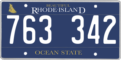 RI license plate 763342