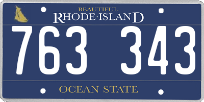 RI license plate 763343