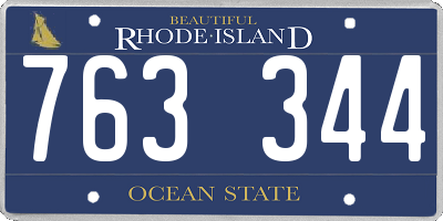 RI license plate 763344